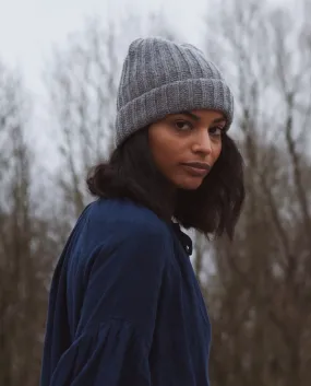 Giselle Alpaca And Recycled Wool Hat In Grey Marl