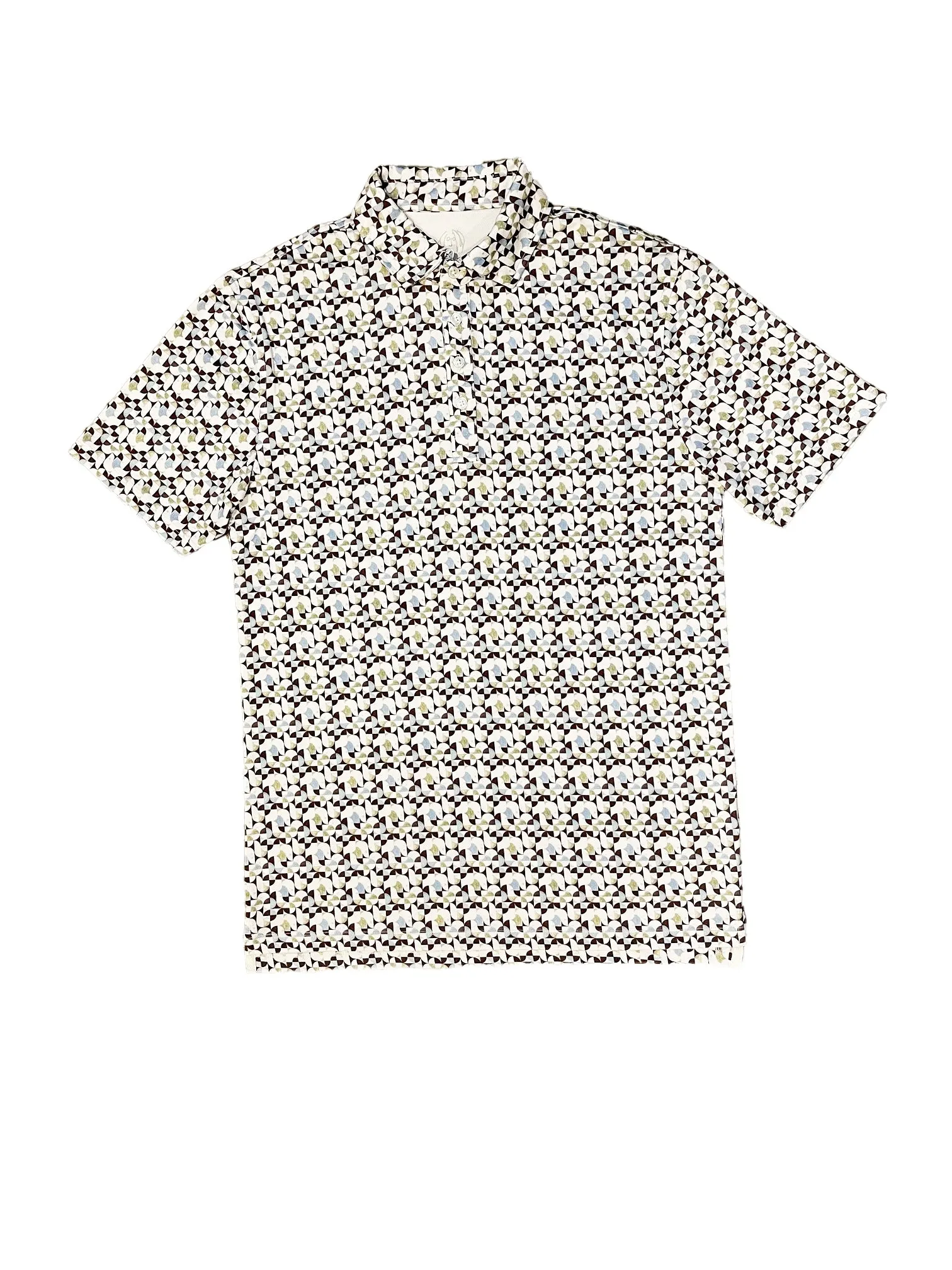 John Lennon Men's Polystretch Pattern Polo - BLUE RETRO