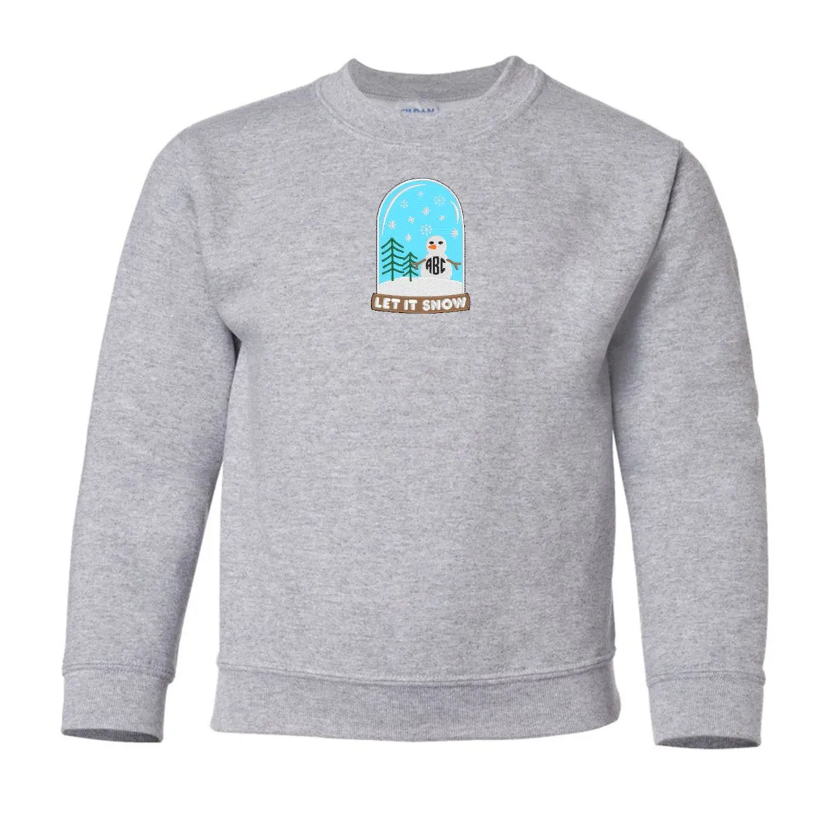 Kids Monogrammed Snowglobe Crewneck Sweatshirt