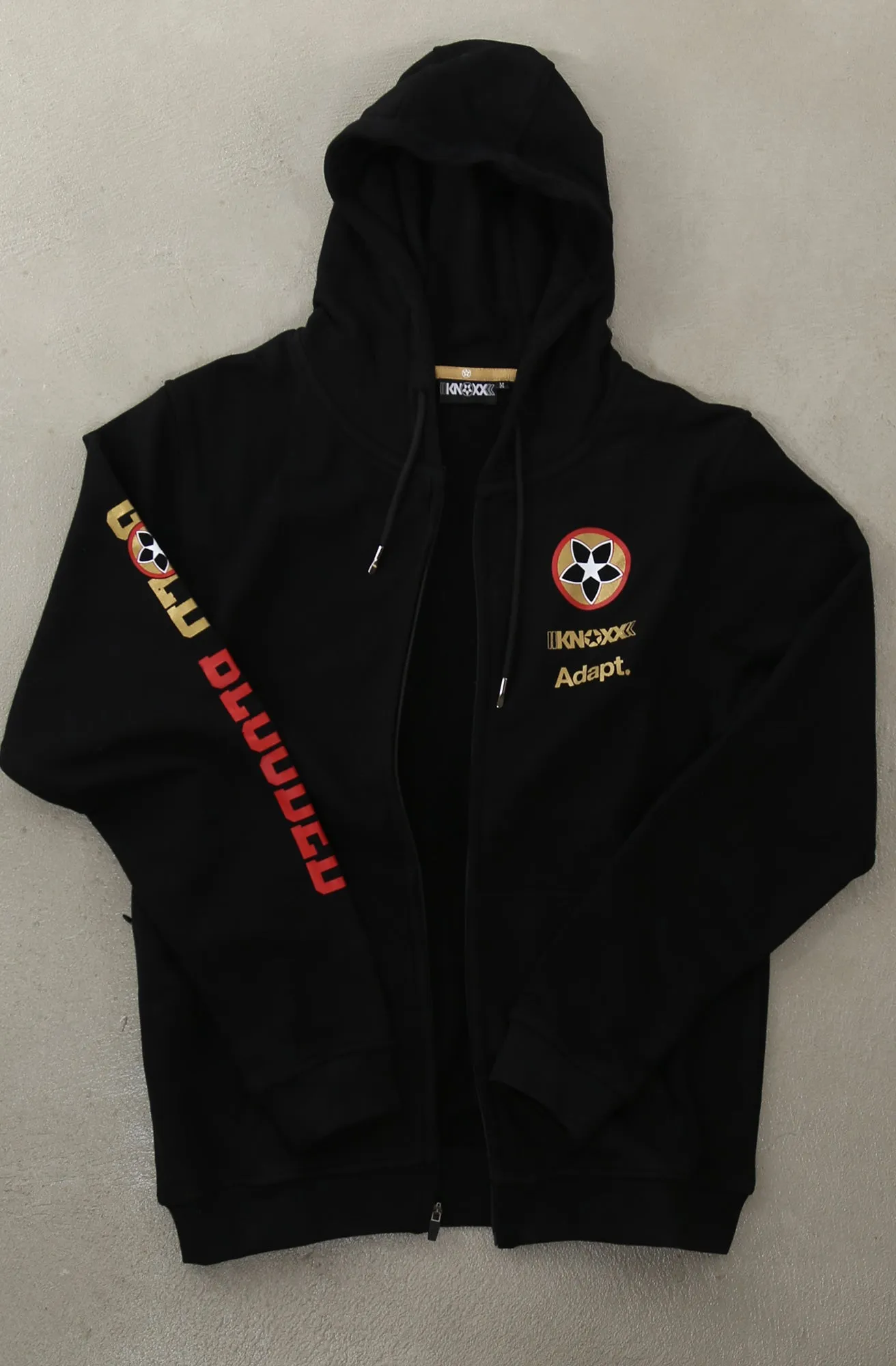 KNOXX X Adapt :: Gold Blooded KNX (Men's A1 Black/Red Zip Hoody)