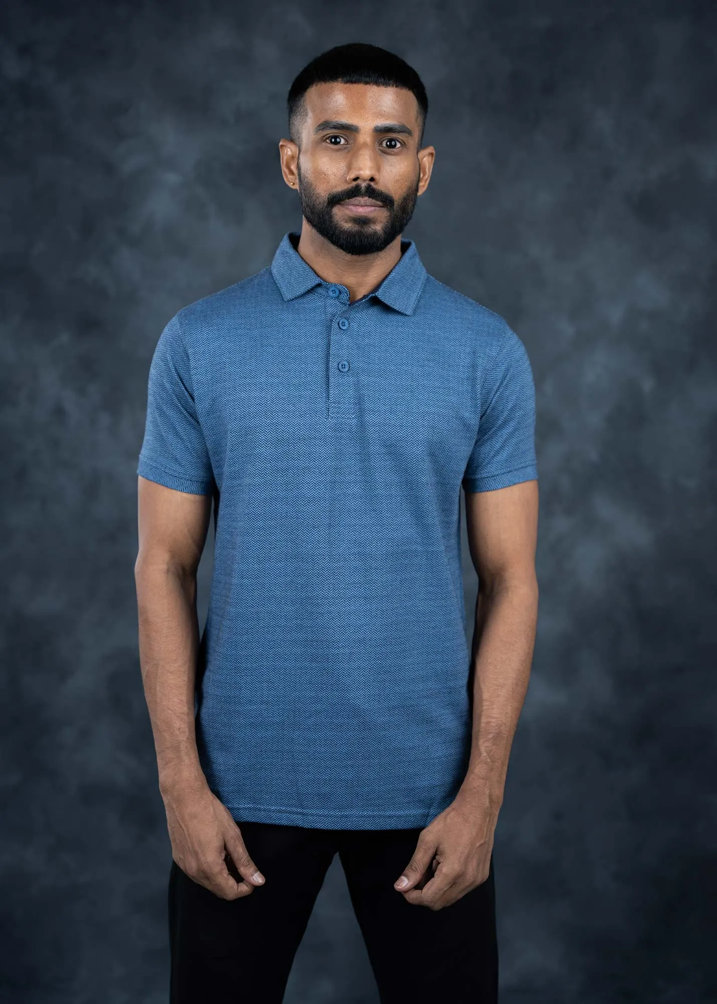 LCY  | Two Toned Diagonal Jacquard Polo