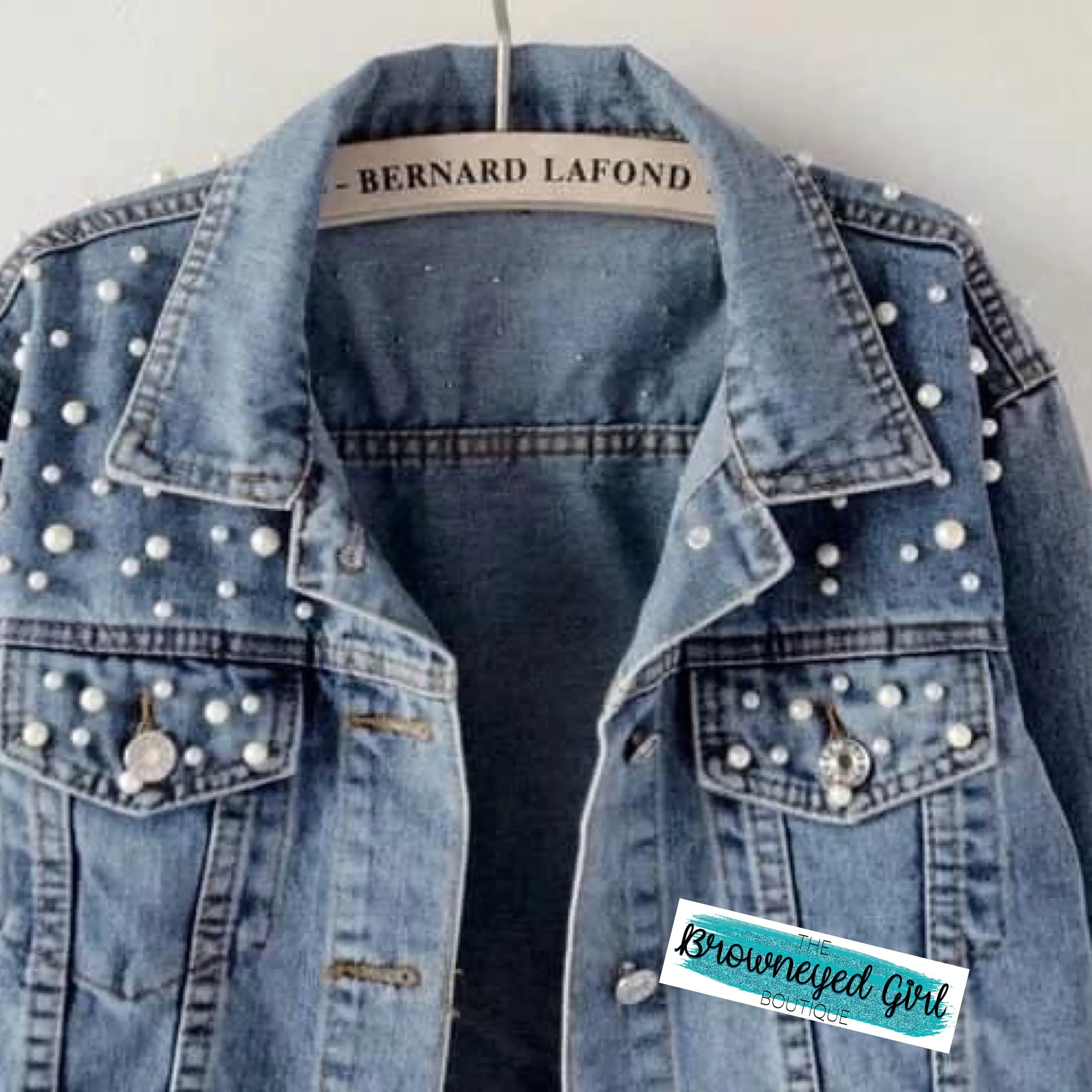 Looking Back Oversized Crop Cut Pearl Jean Jacket