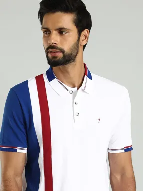 Men Color Block Polo T-Shirt