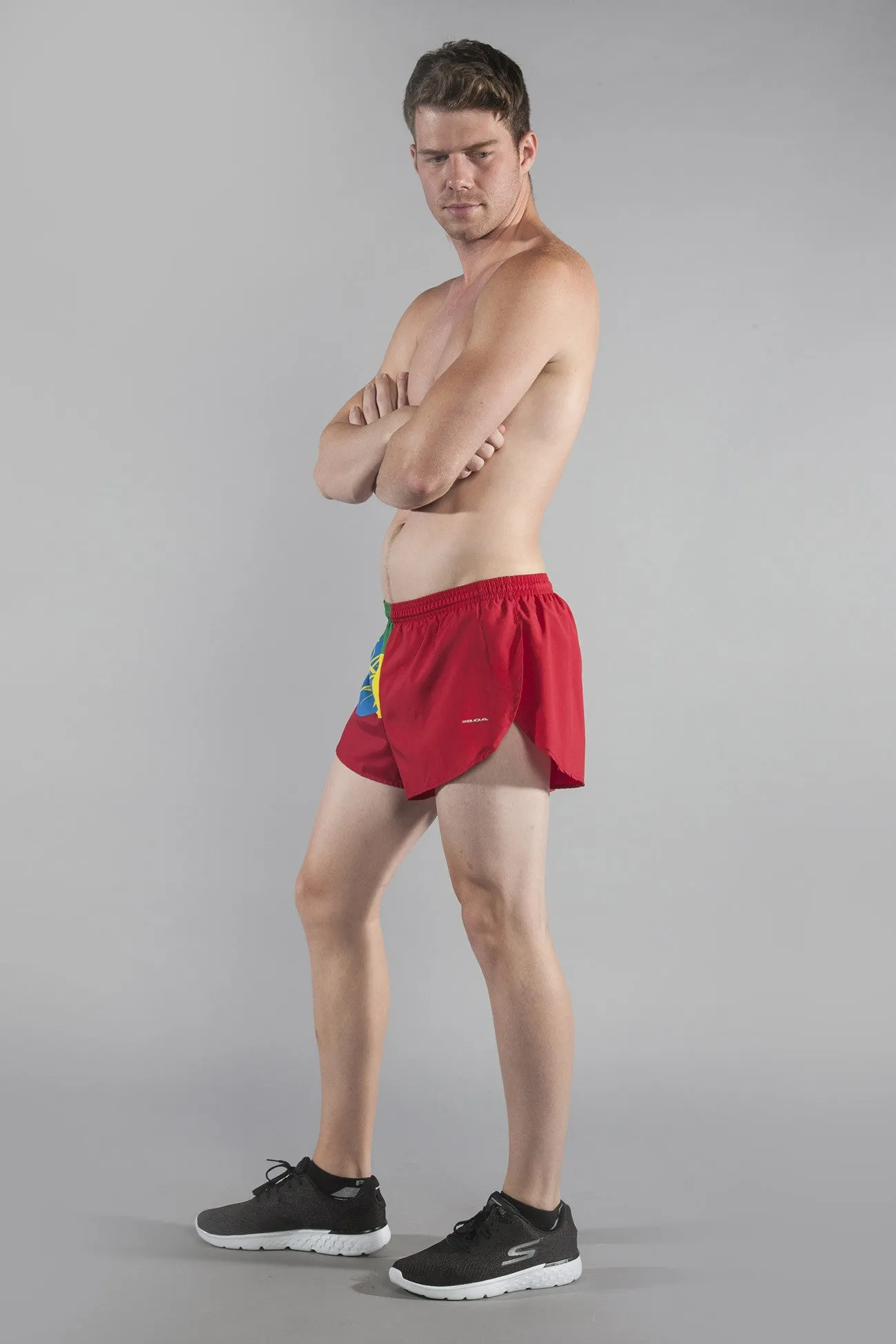 Men's 1" Elite Split Shorts- Ethiopia