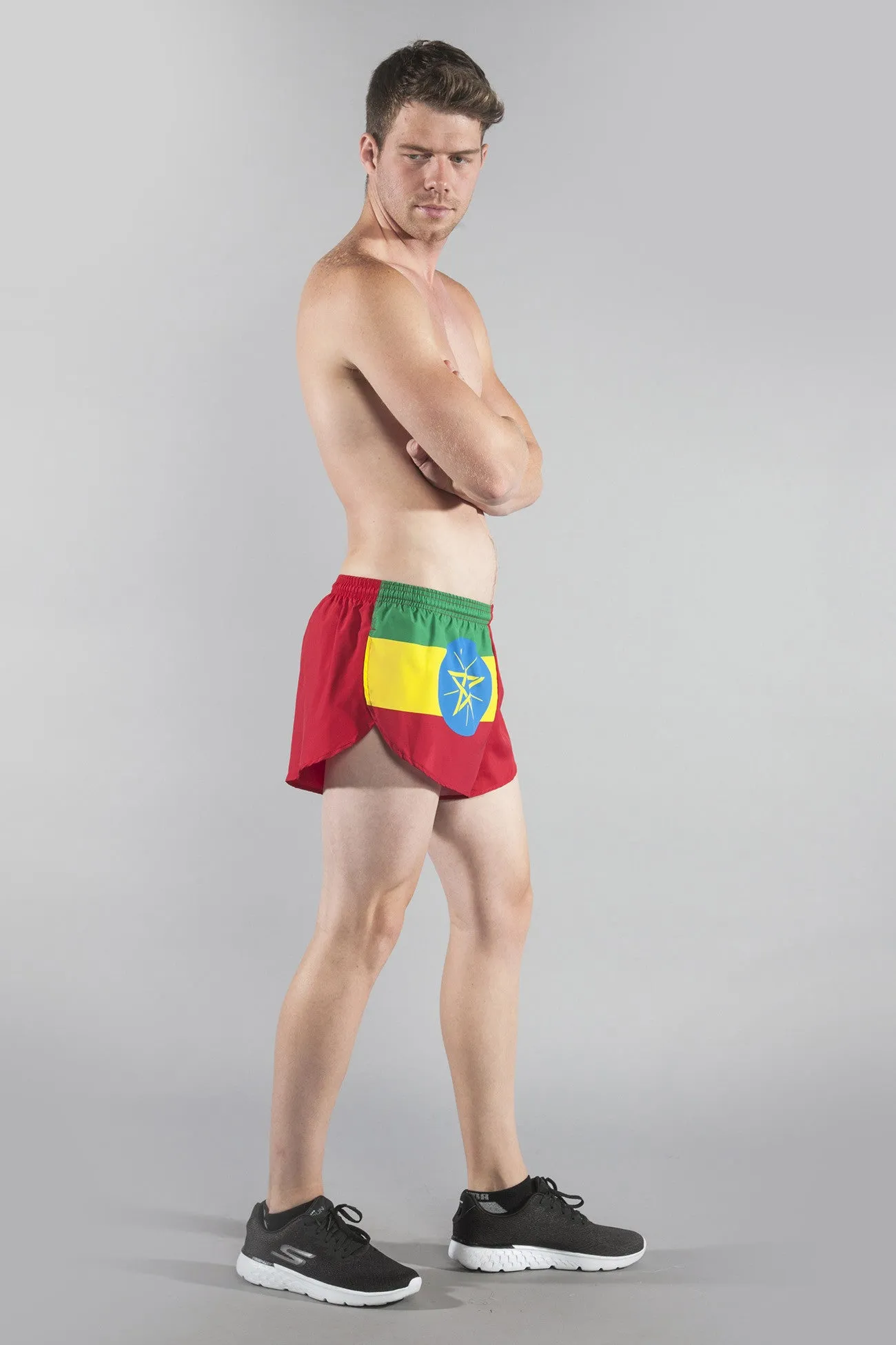 Men's 1" Elite Split Shorts- Ethiopia