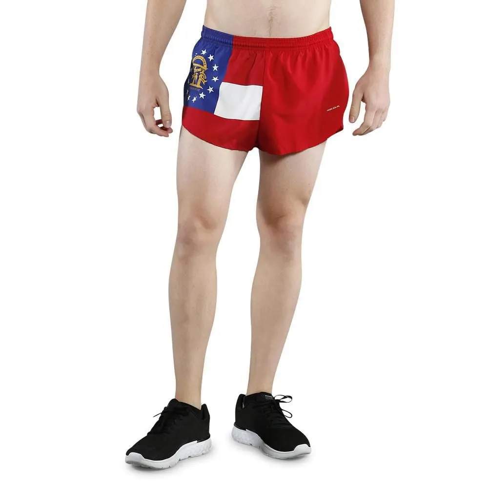 Men's 1" Elite Split Shorts- Georgia