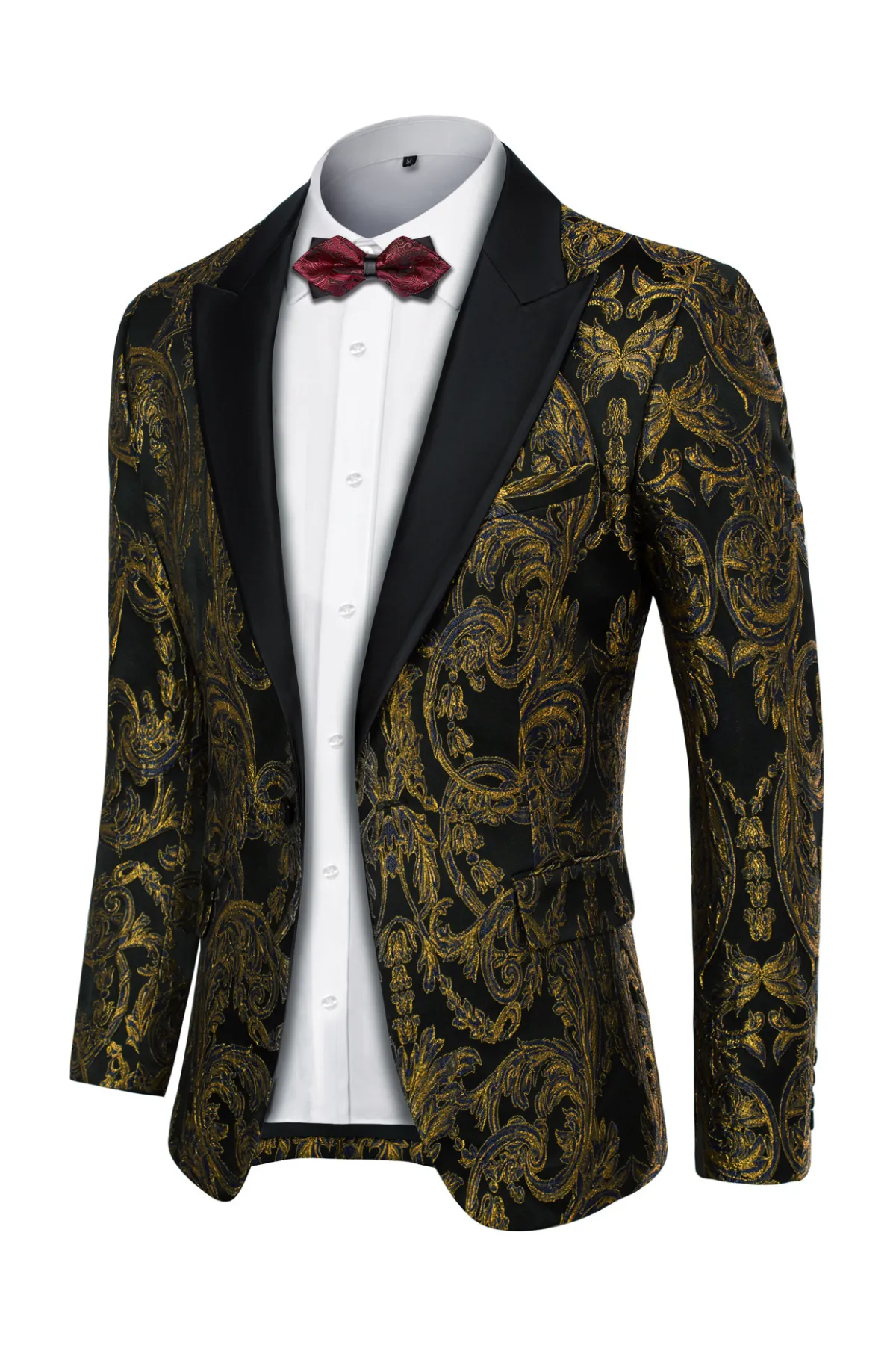 Men's Blazer Slim Fit Dress Floral Pattern Sport Jacket One Button