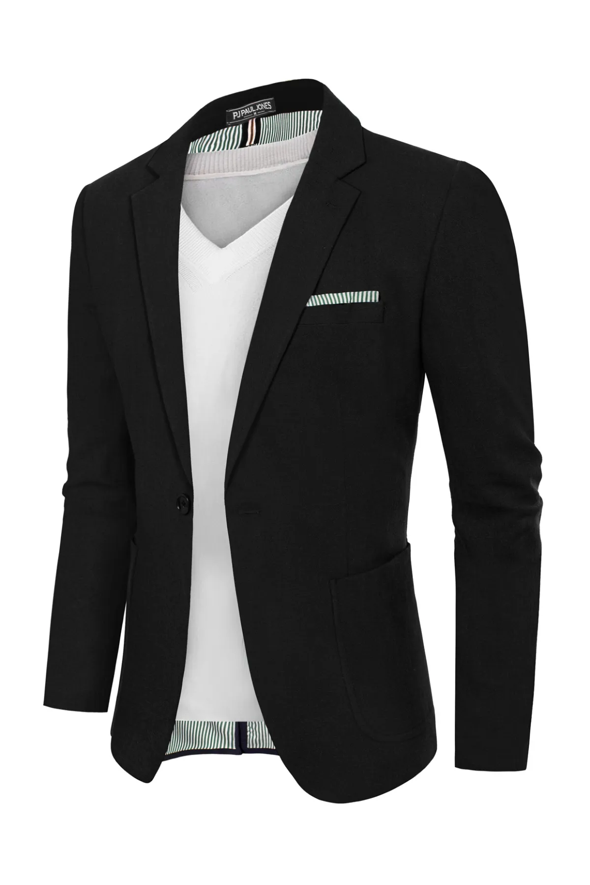 Men's Casual Slim Fit Linen Jacket Lightweight Two Buttons Blazer Sporty Slim Fit Leisure Blazer