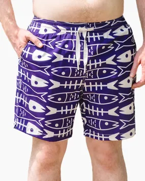 Men's Swim Beach Trunks - Fish Bone