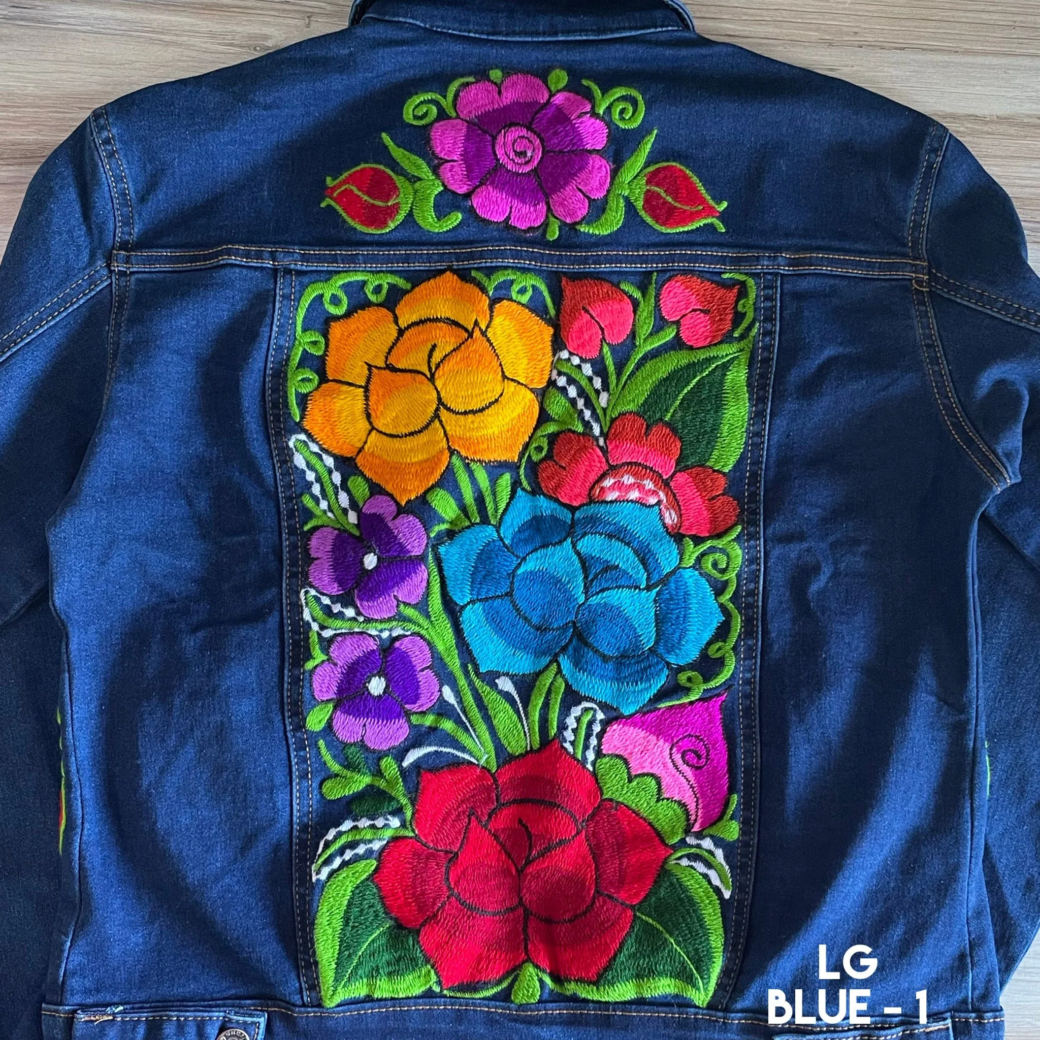 Mexican Embroidered Denim Jacket - Zinia