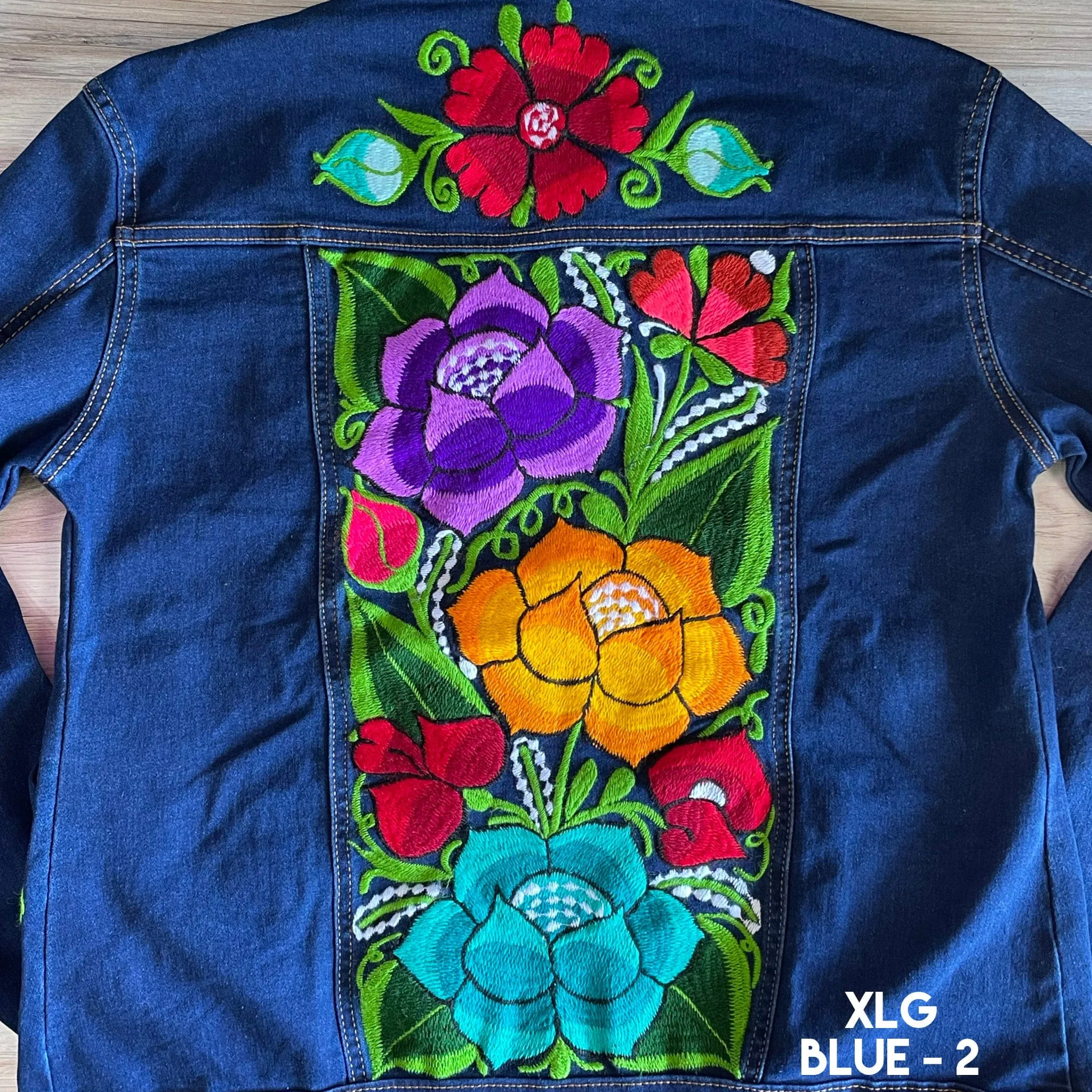 Mexican Embroidered Denim Jacket - Zinia