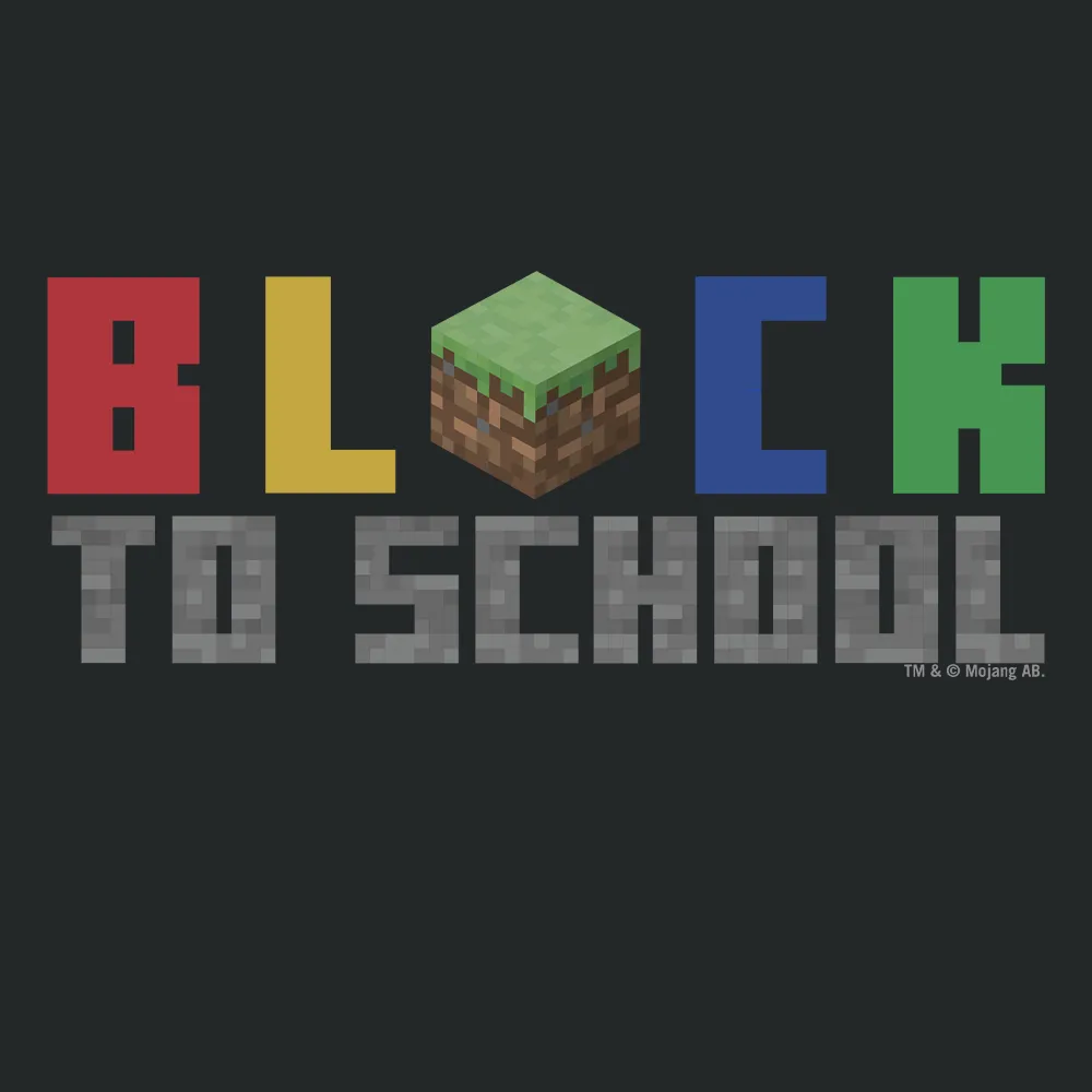 Minecraft Block to School Kids Hooded Sweatshirt