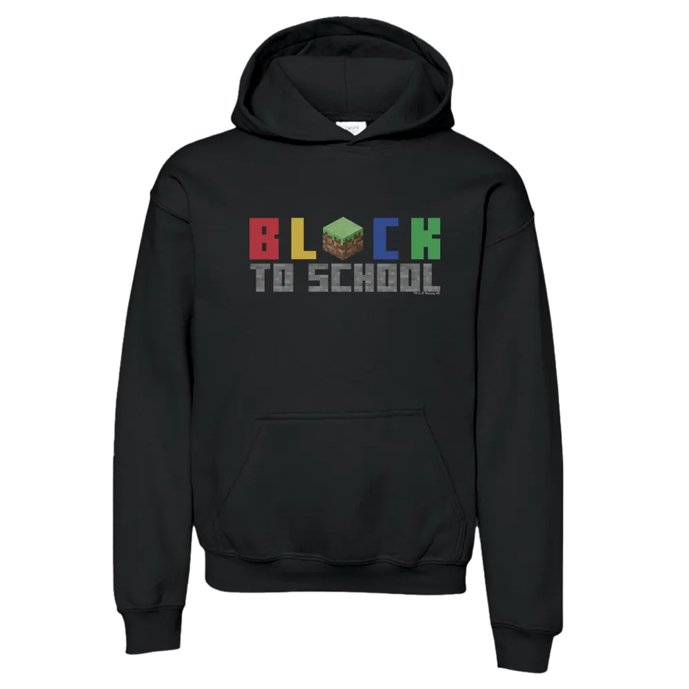 Minecraft Block to School Kids Hooded Sweatshirt