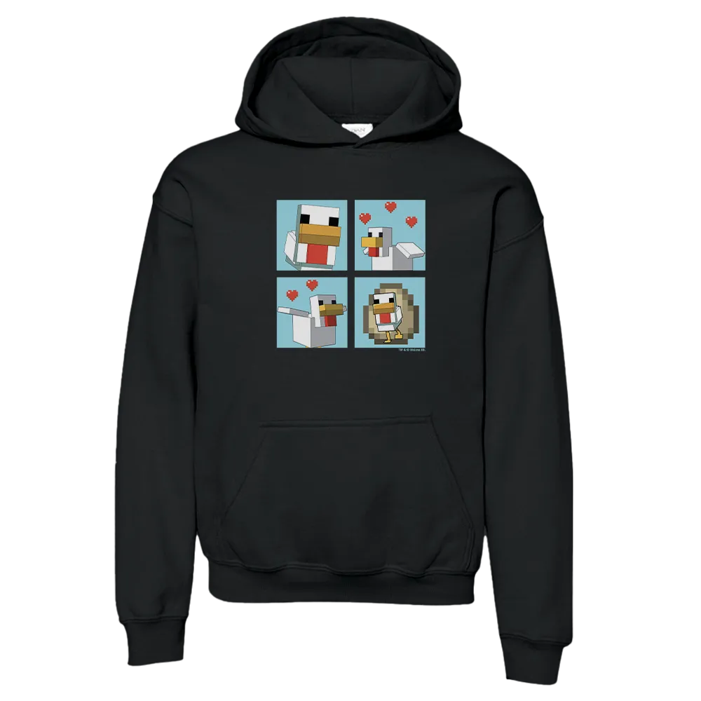 Minecraft Blue Chicken Family Kids Hooded Sweatshirt