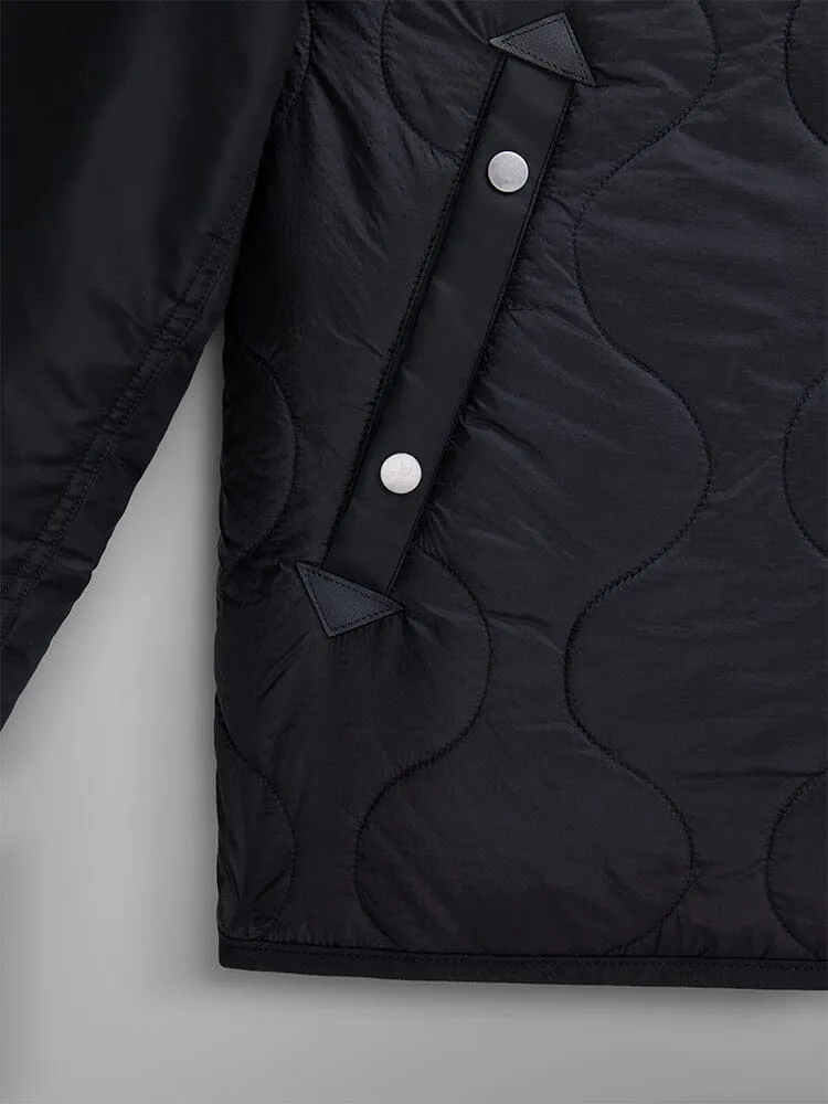 MIXED MEDIA QUILTED UTILITY JACKET