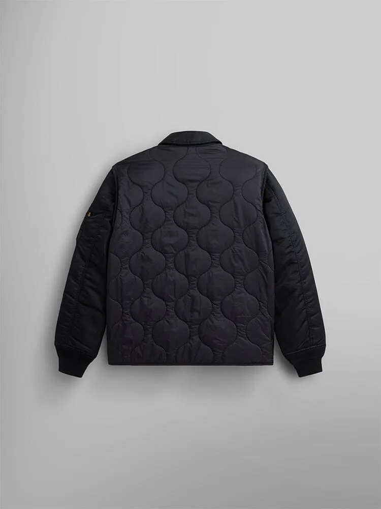 MIXED MEDIA QUILTED UTILITY JACKET