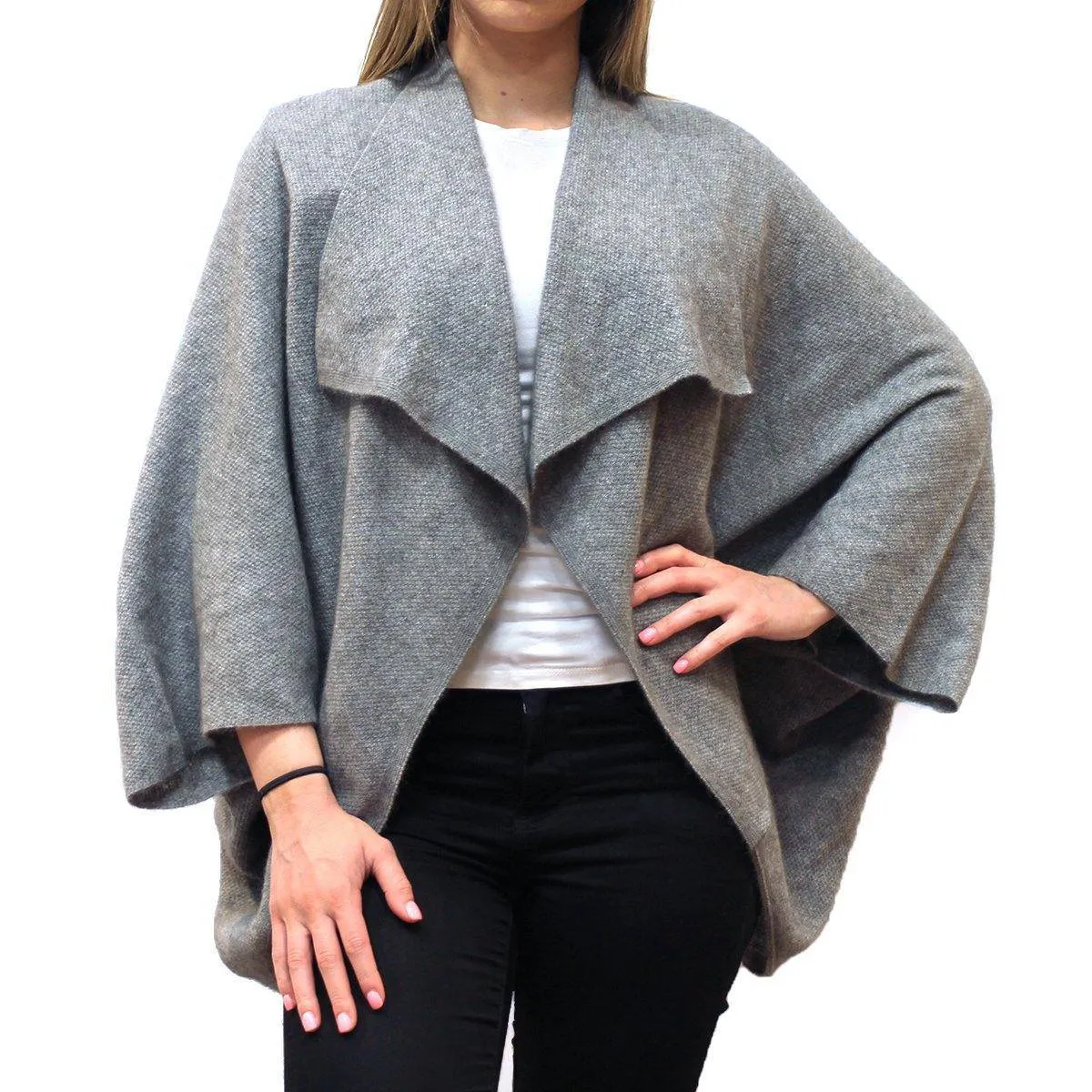 Moss Stitch Possum Merino Wool Shrug Cardigan - Mist