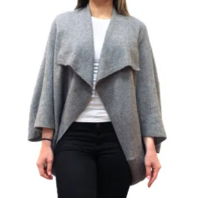 Moss Stitch Possum Merino Wool Shrug Cardigan - Mist