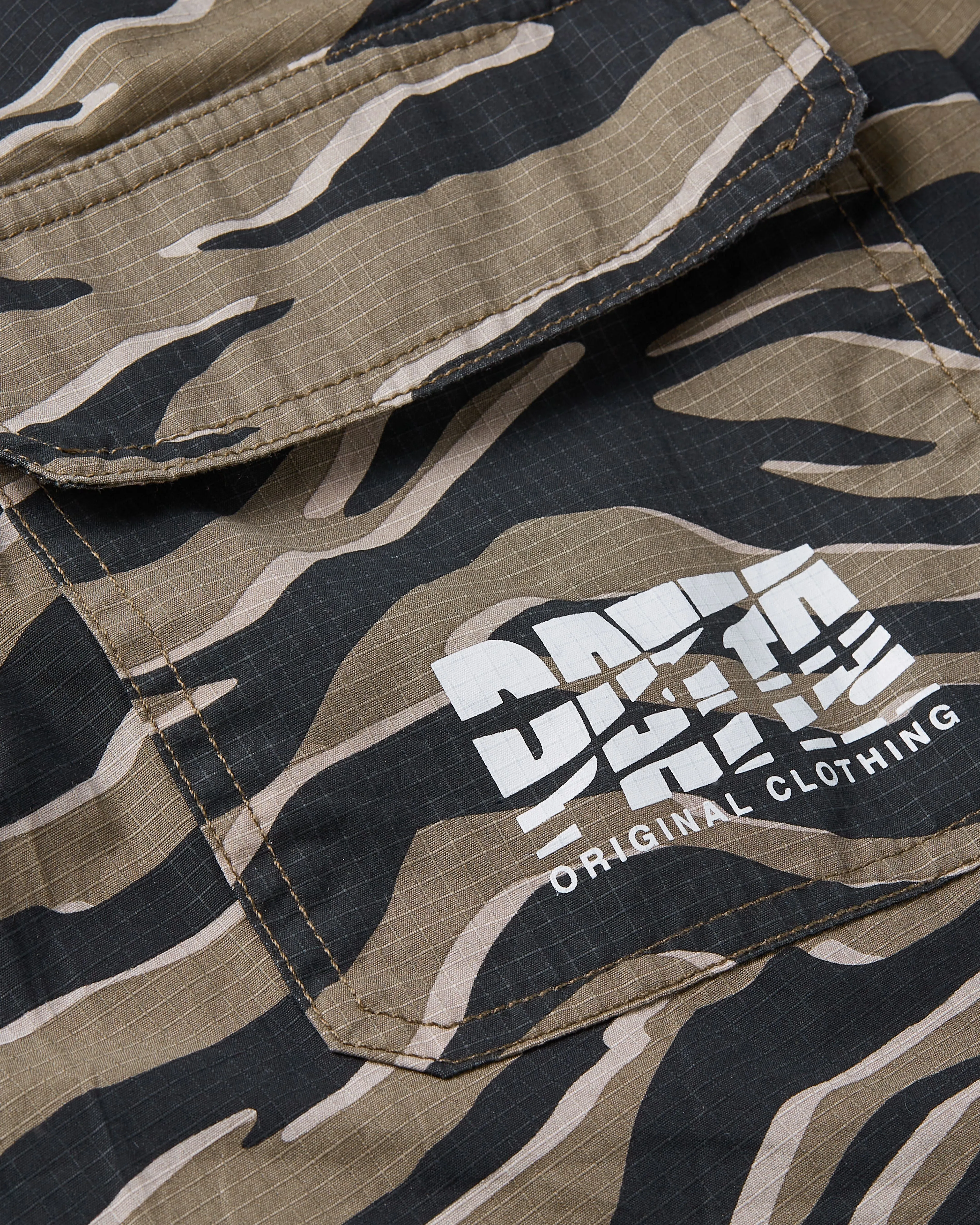 Patta Tiger Stripe Camo Cargo Ripstop Shorts (Multi)