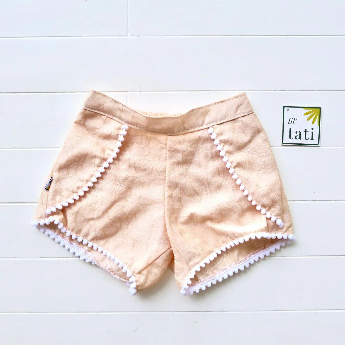 Pompom Shorts in Peach Shine