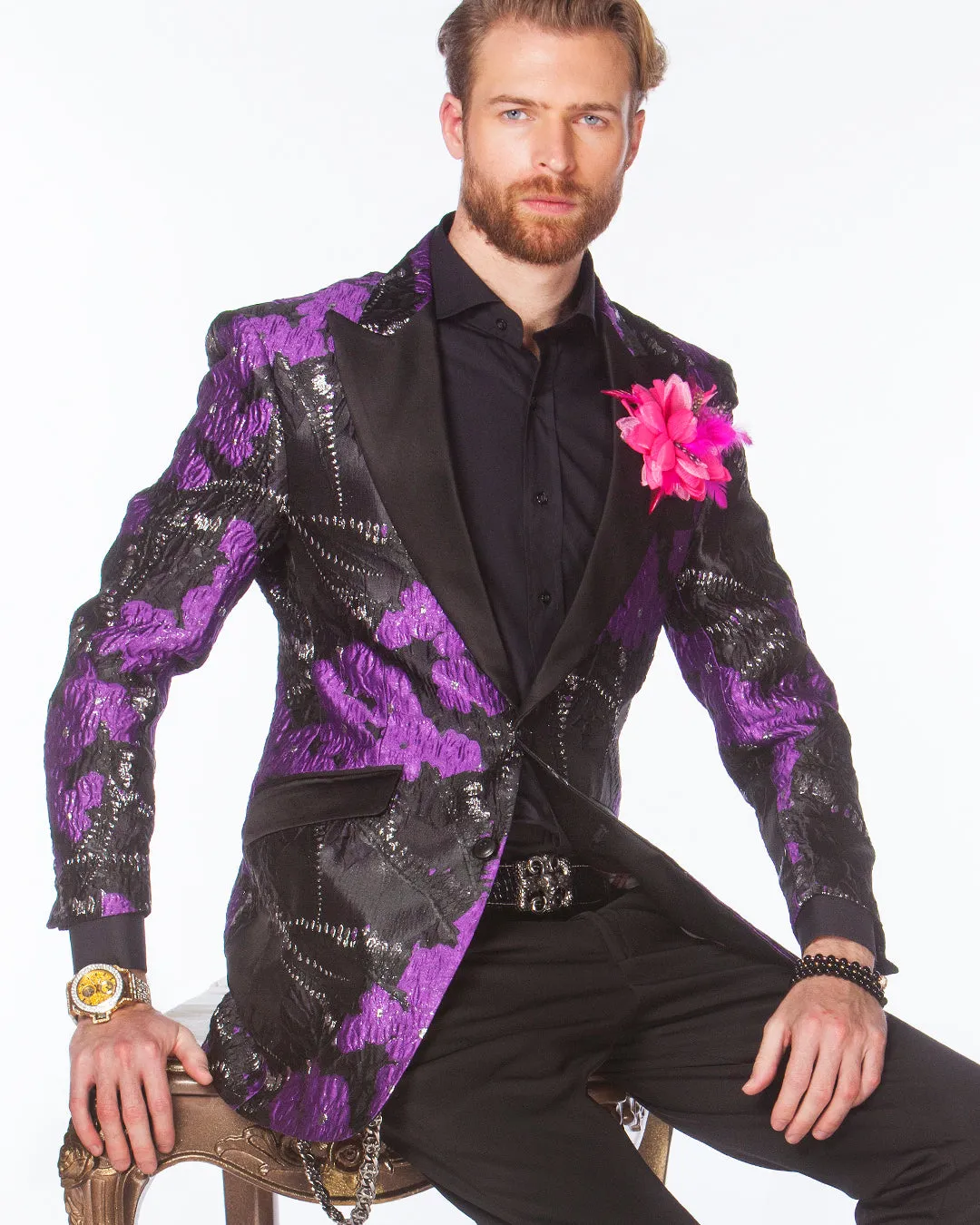 Prom Blazer - Prom Tuxedo 2021 - Venus Purple - Semi Long Blazer