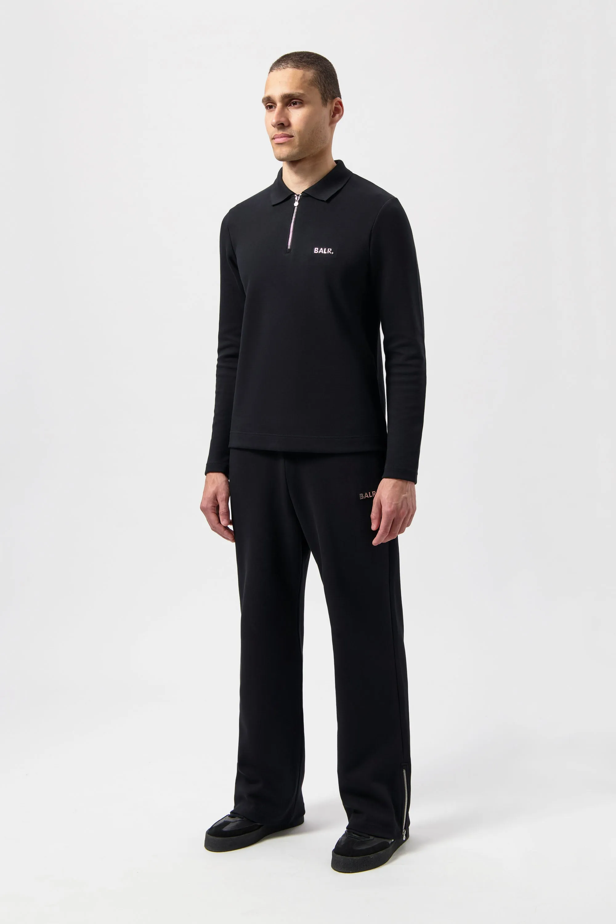 Q-Series Regular Fit Longsleeve Polo Jet Black