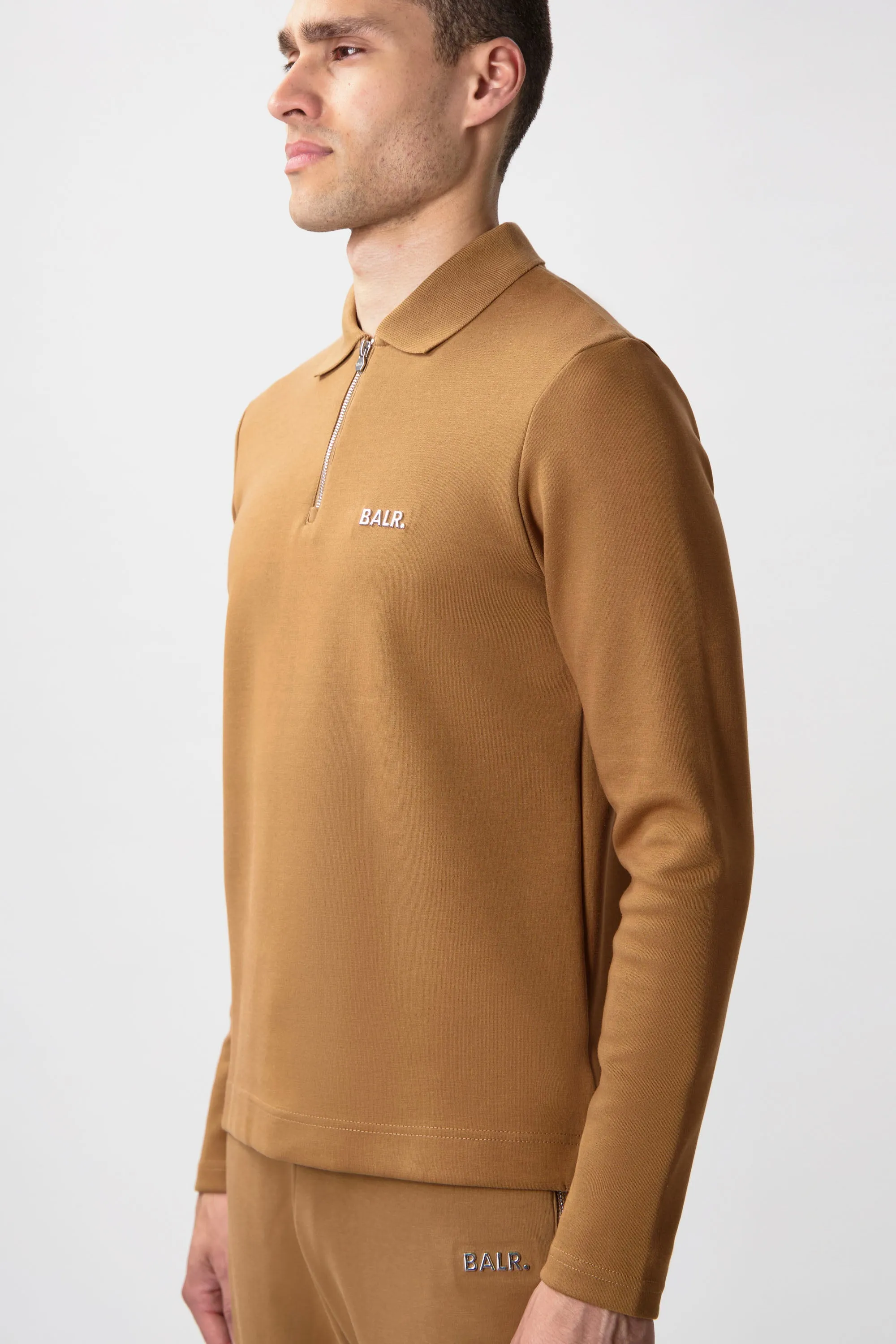 Q-Series Regular Fit Longsleeve Polo Toasted Coconut