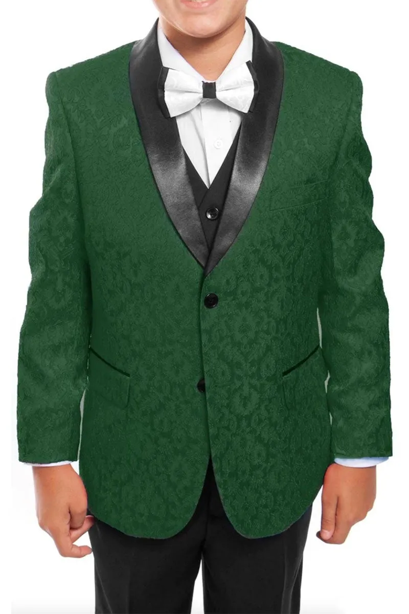 "Cruz" Tazio Kids Green 5-Piece Tuxedo