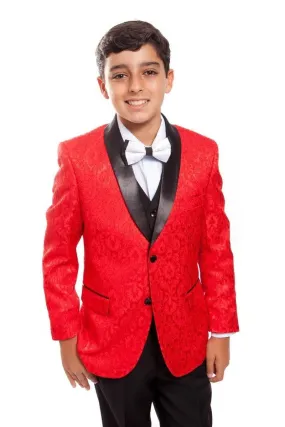 "Cruz" Tazio Kids Red 5-Piece Tuxedo