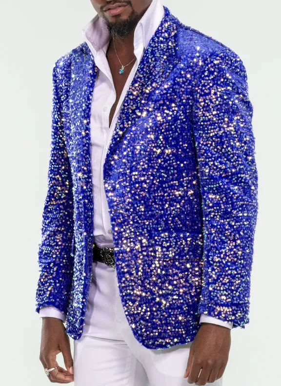 sequin blazer men, Blue