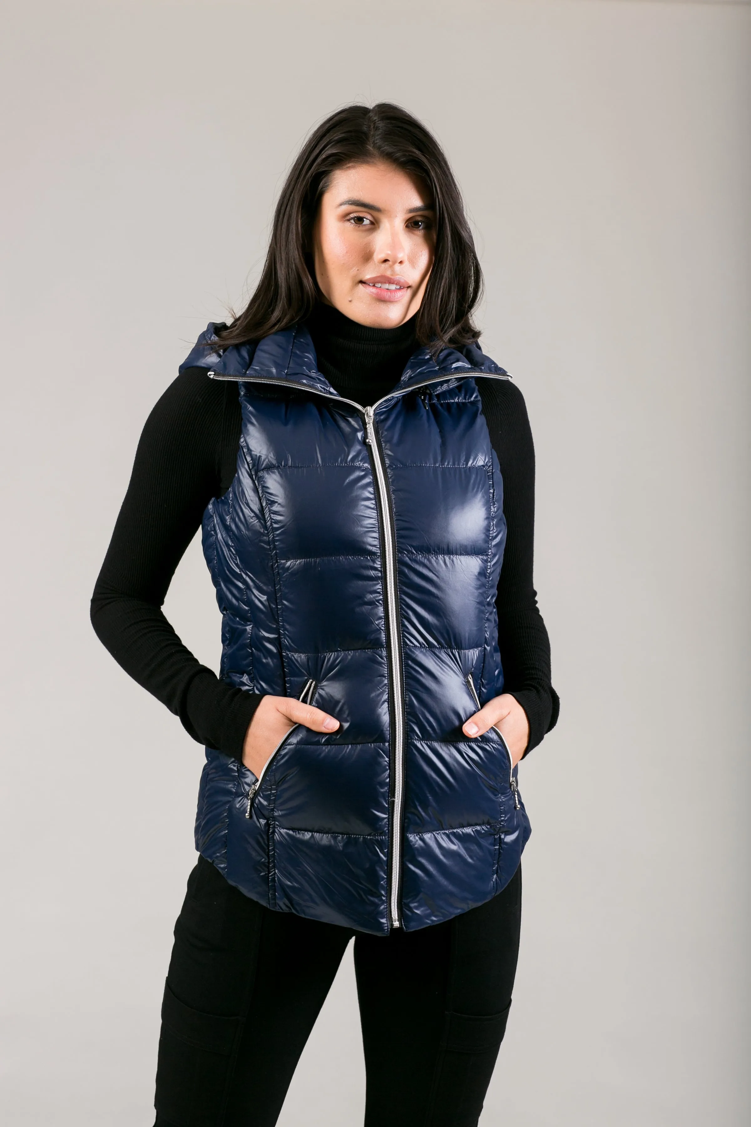 Short Hooded Quilted Vest