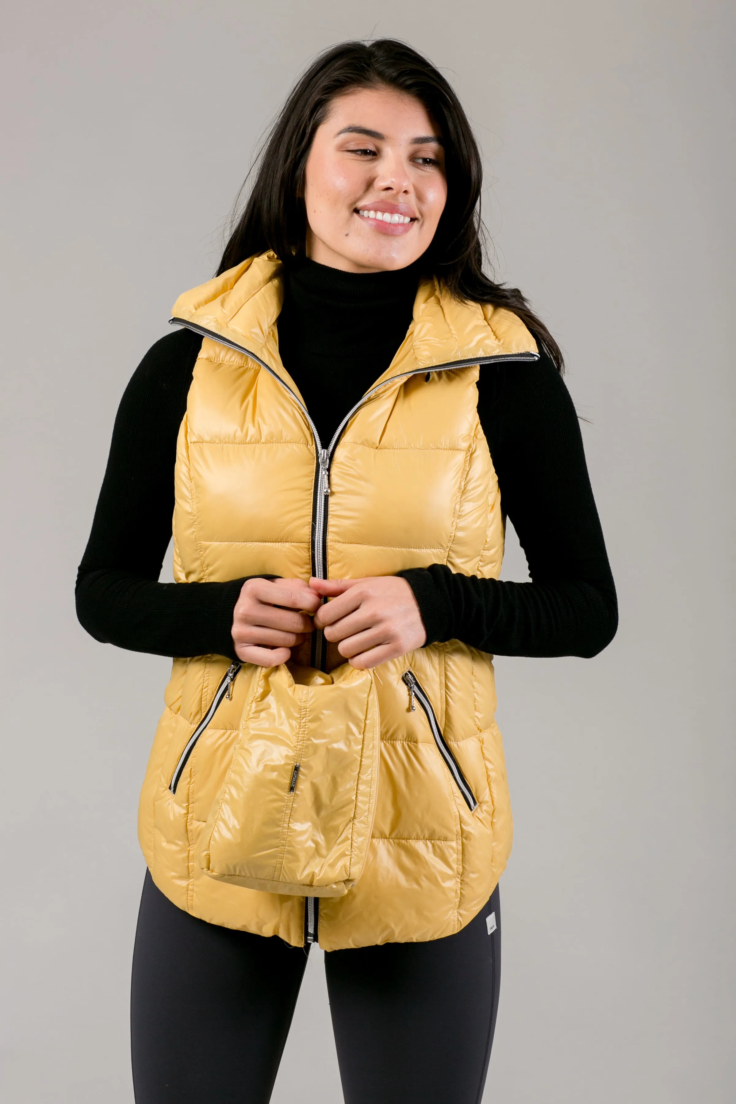 Short Hooded Quilted Vest