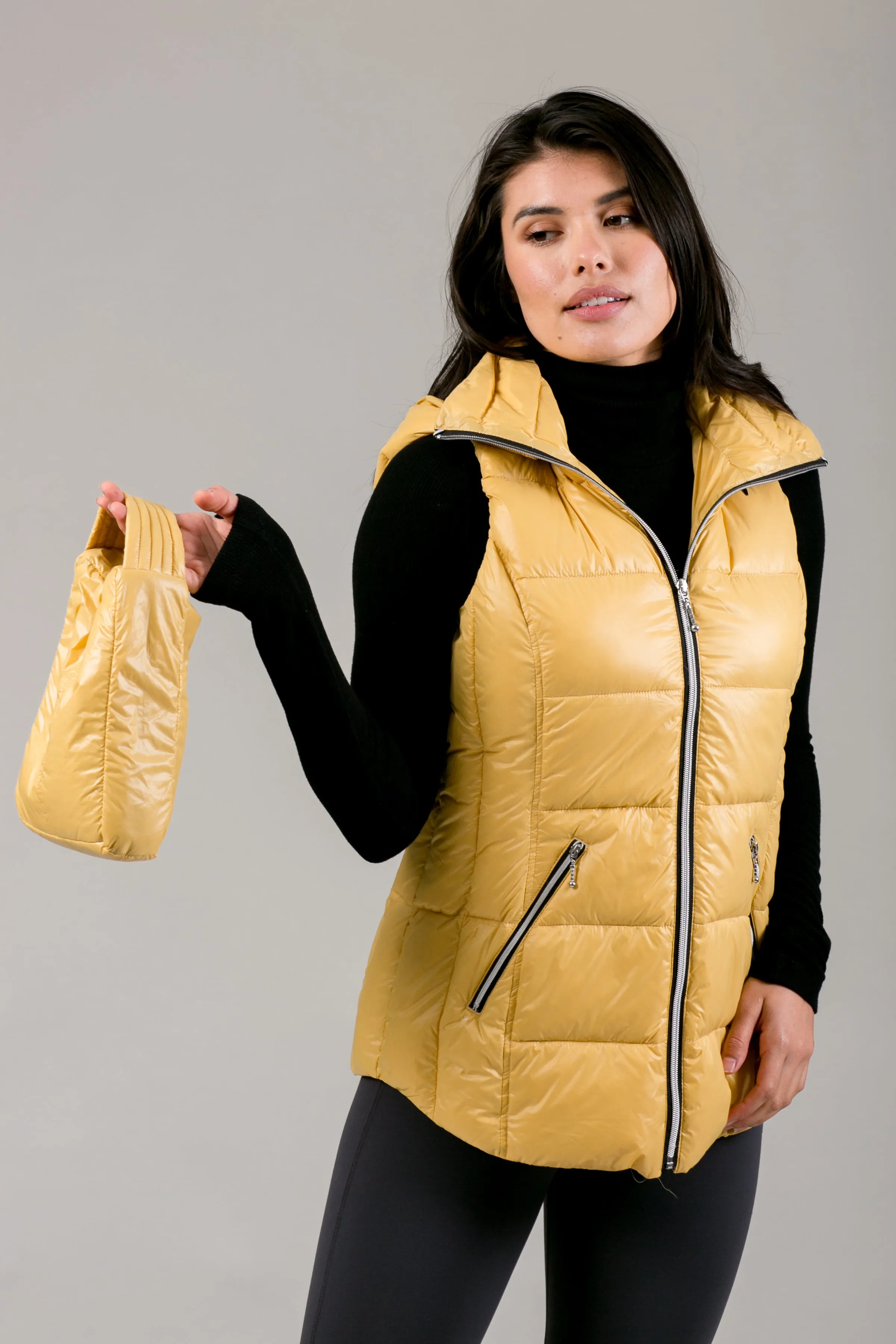 Short Hooded Quilted Vest