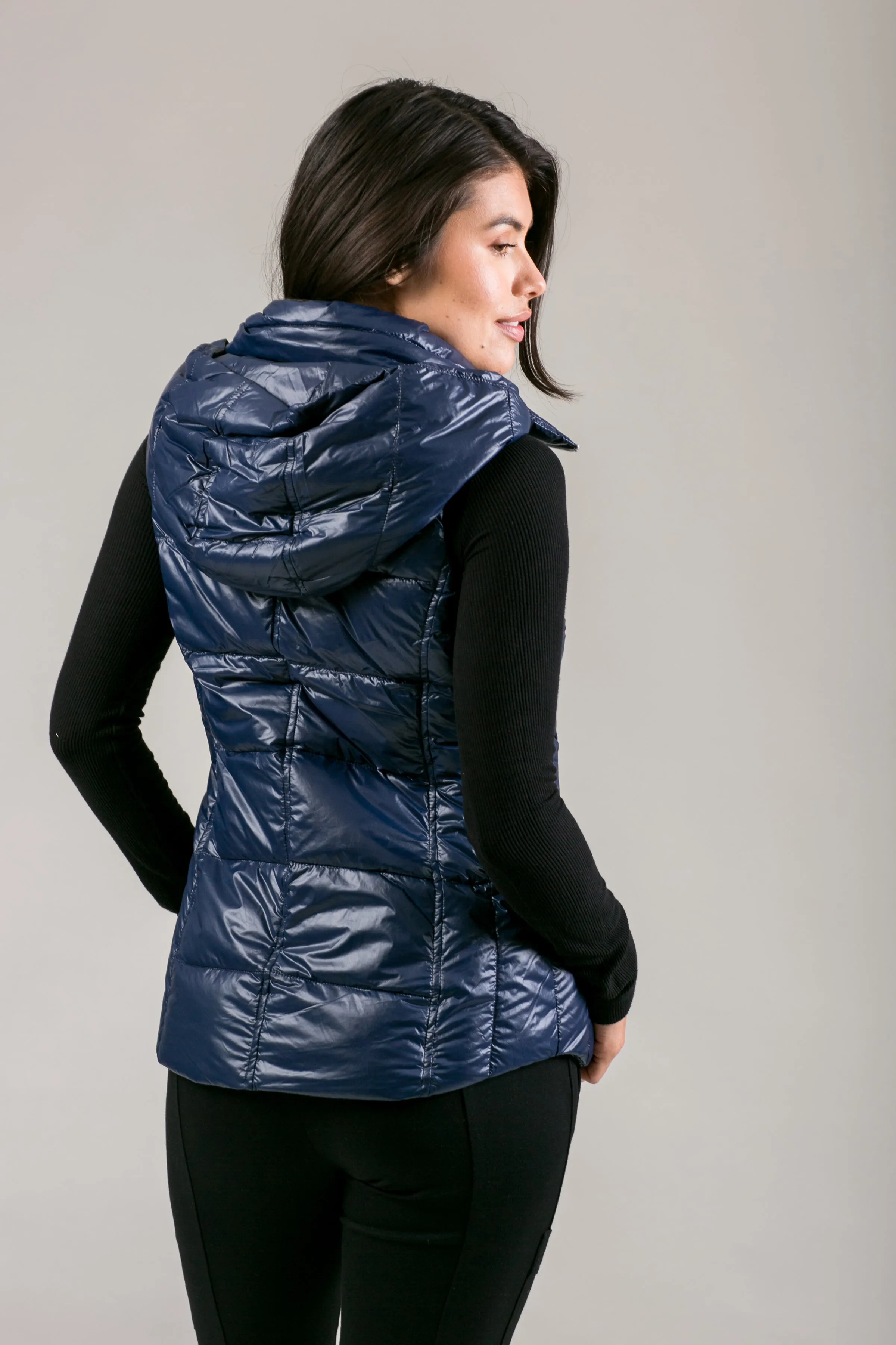 Short Hooded Quilted Vest