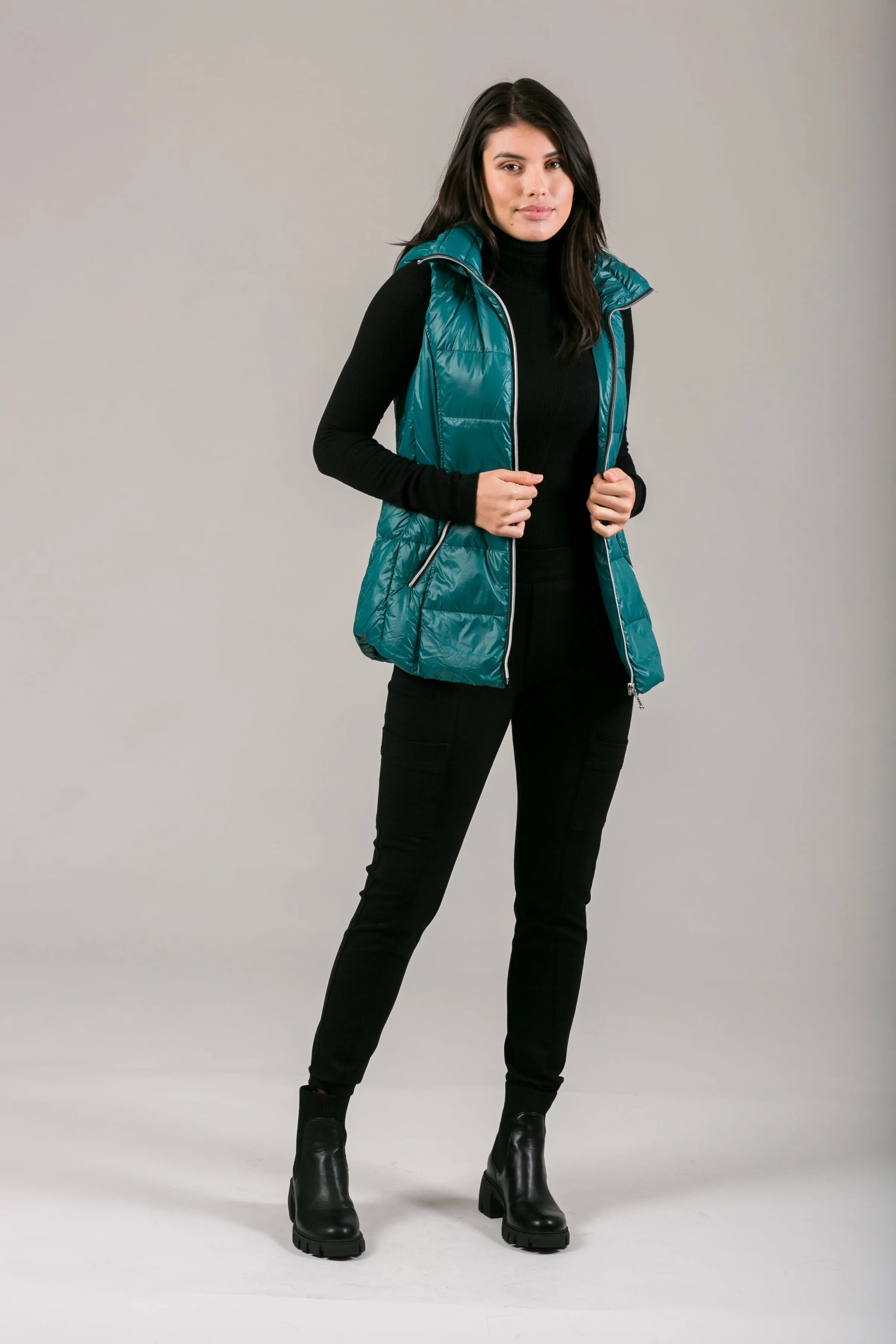 Short Hooded Quilted Vest