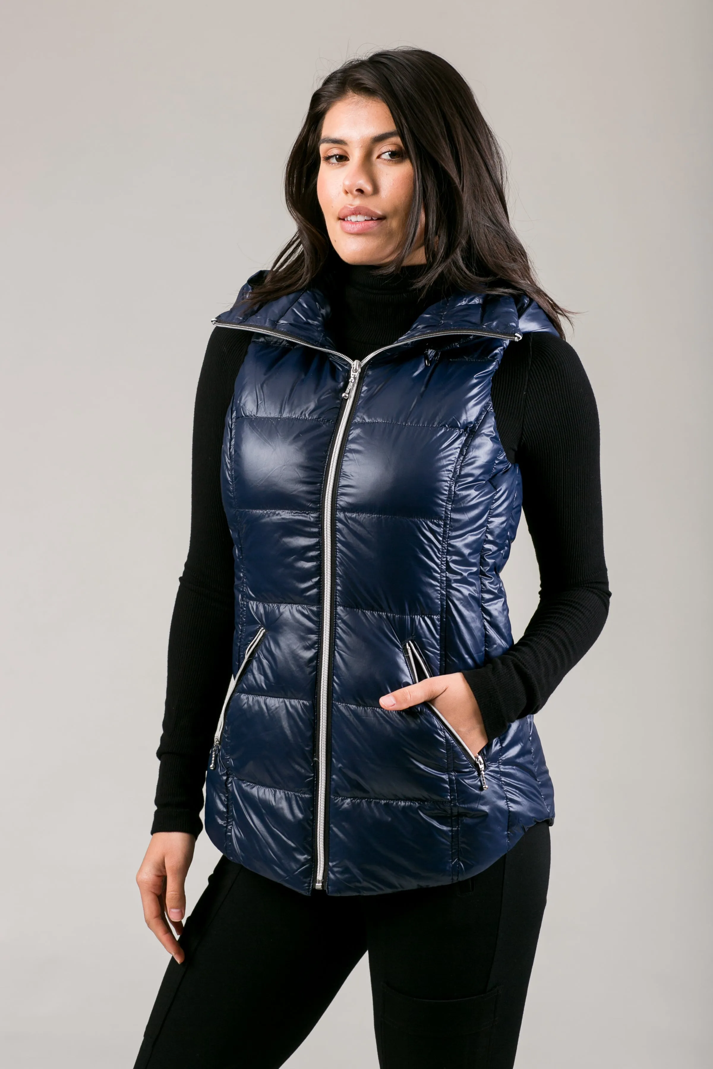 Short Hooded Quilted Vest