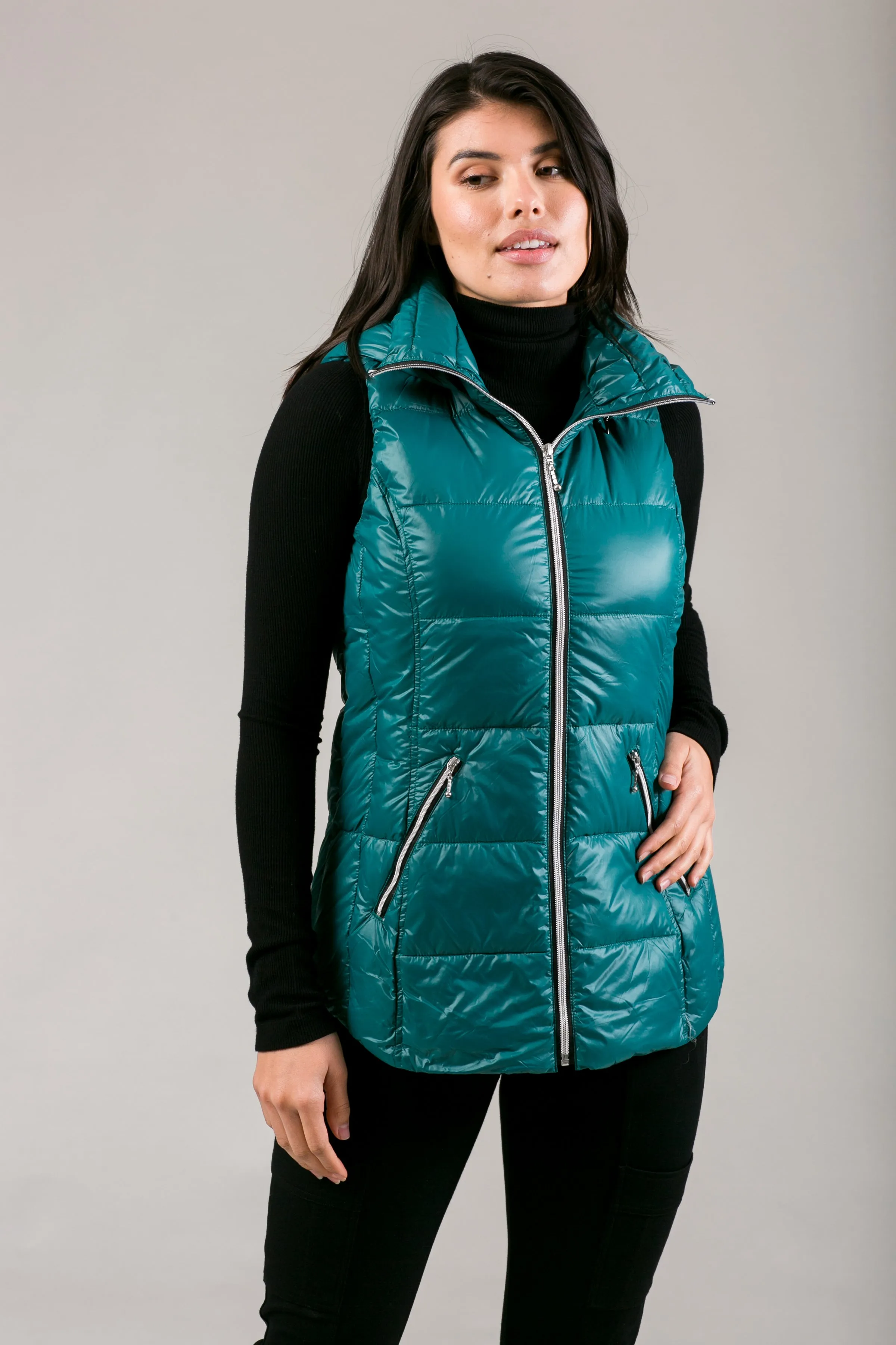 Short Hooded Quilted Vest