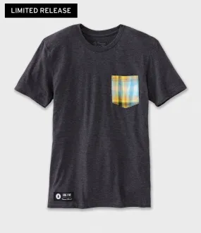 Short Sleeve Flannel Pocket T-Shirt - Summer Lights - Charcoal