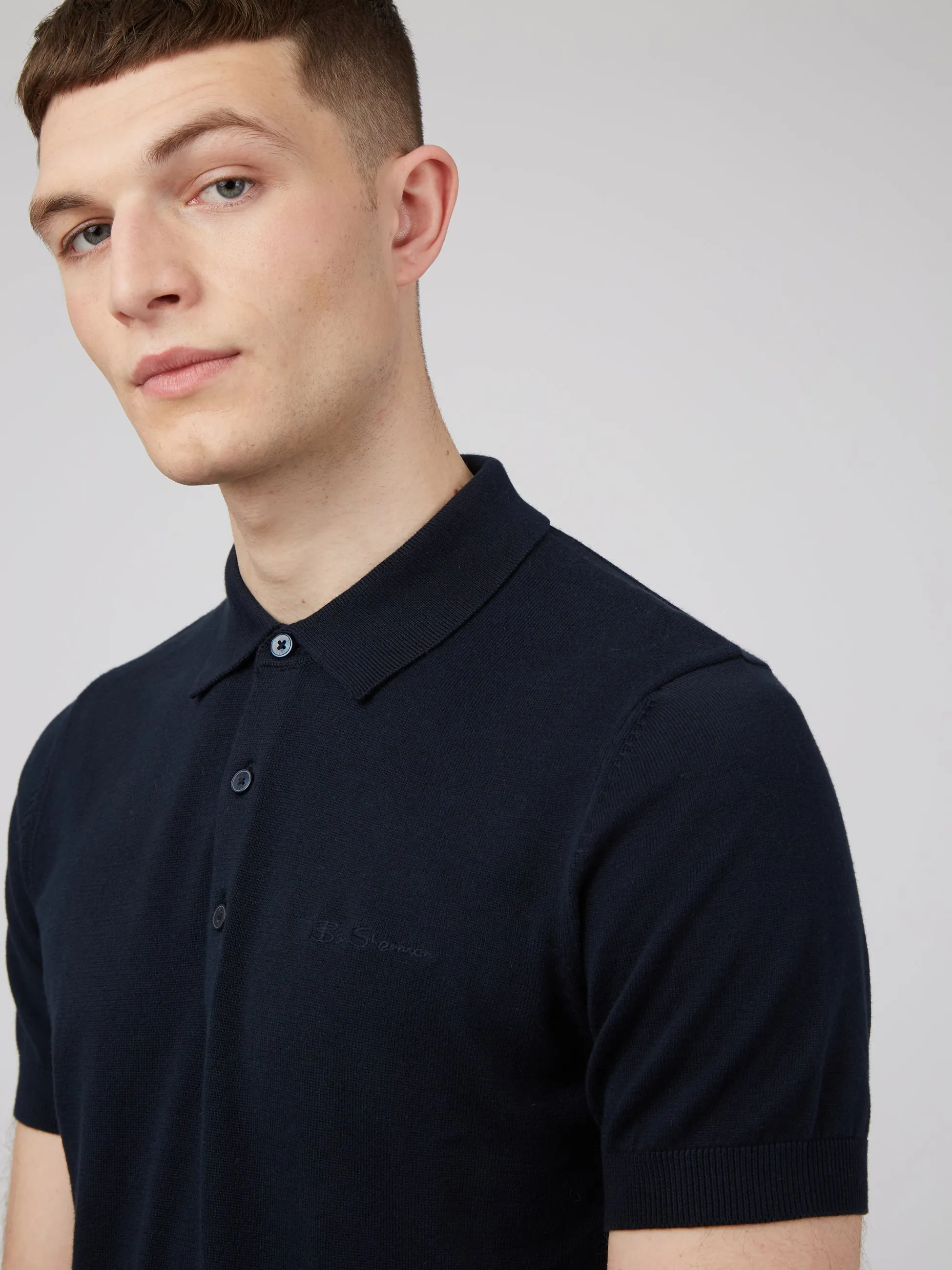 Signature Knit Polo - Dark Navy