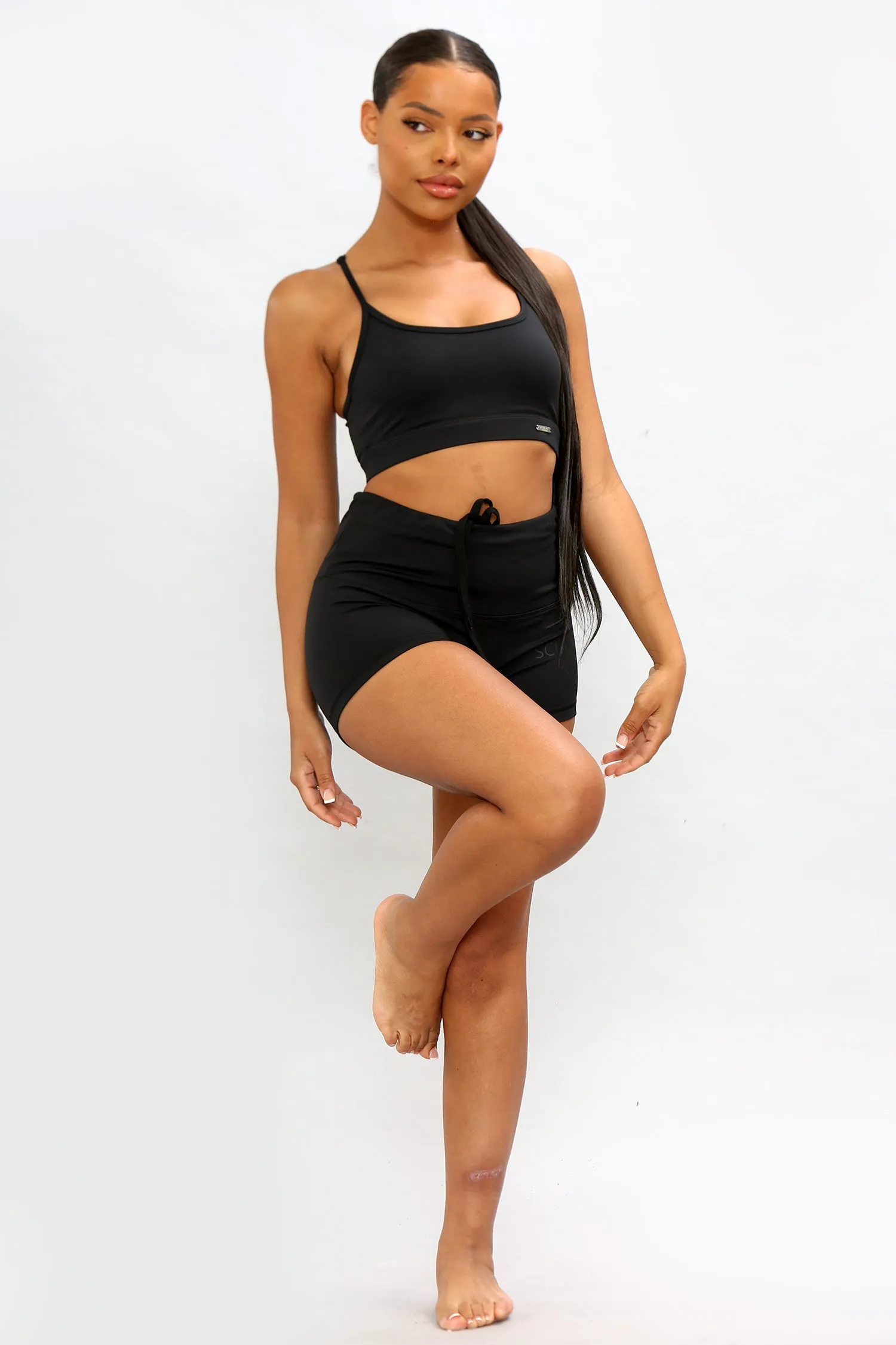 Signature Spaghetti Strap Bra Black