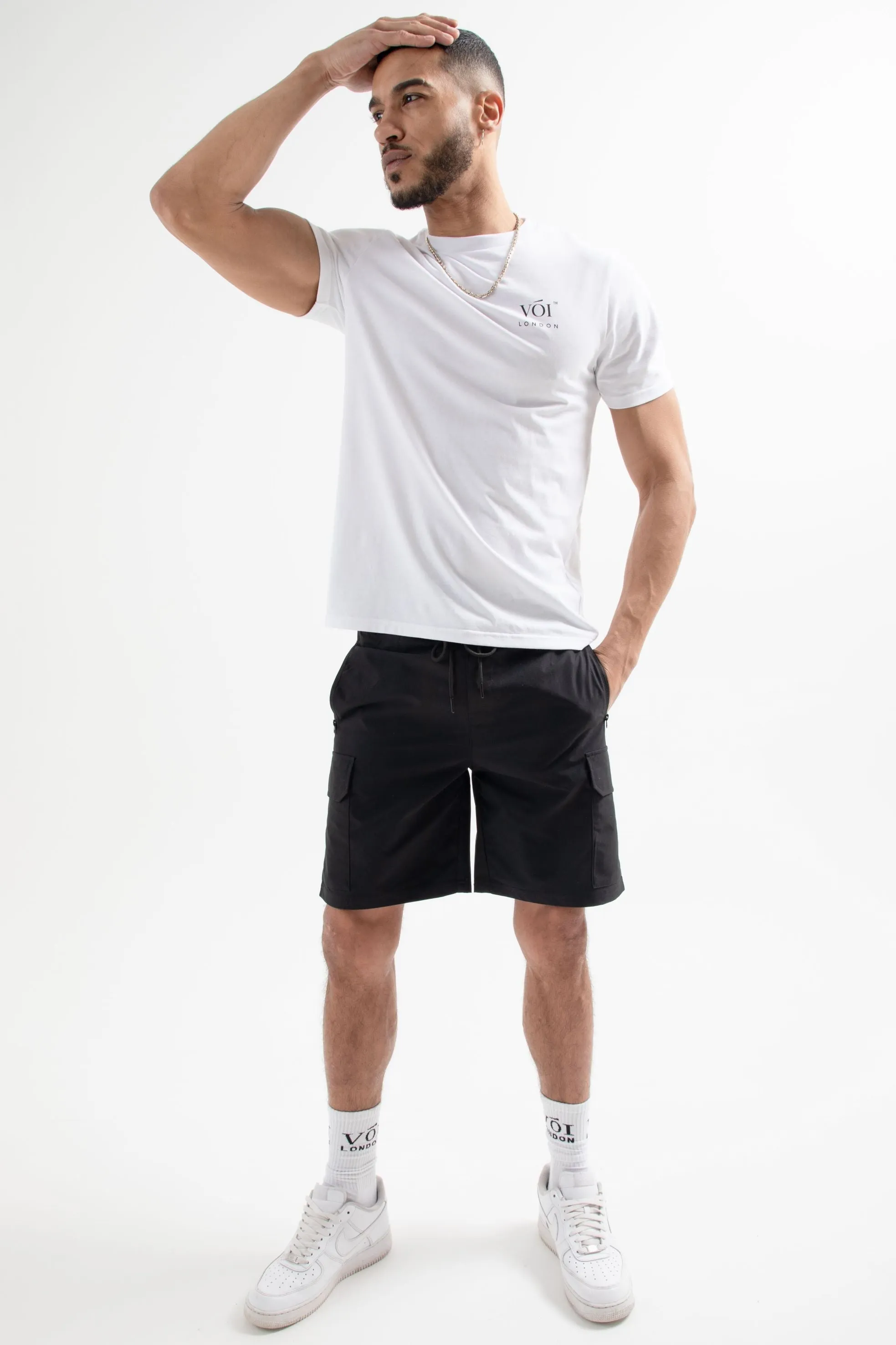 Tech Woven Cargo Shorts - Black