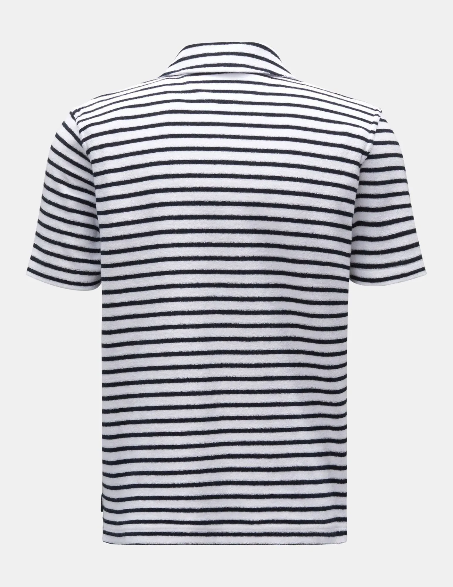 Terry Stripe Polo | Navy/White