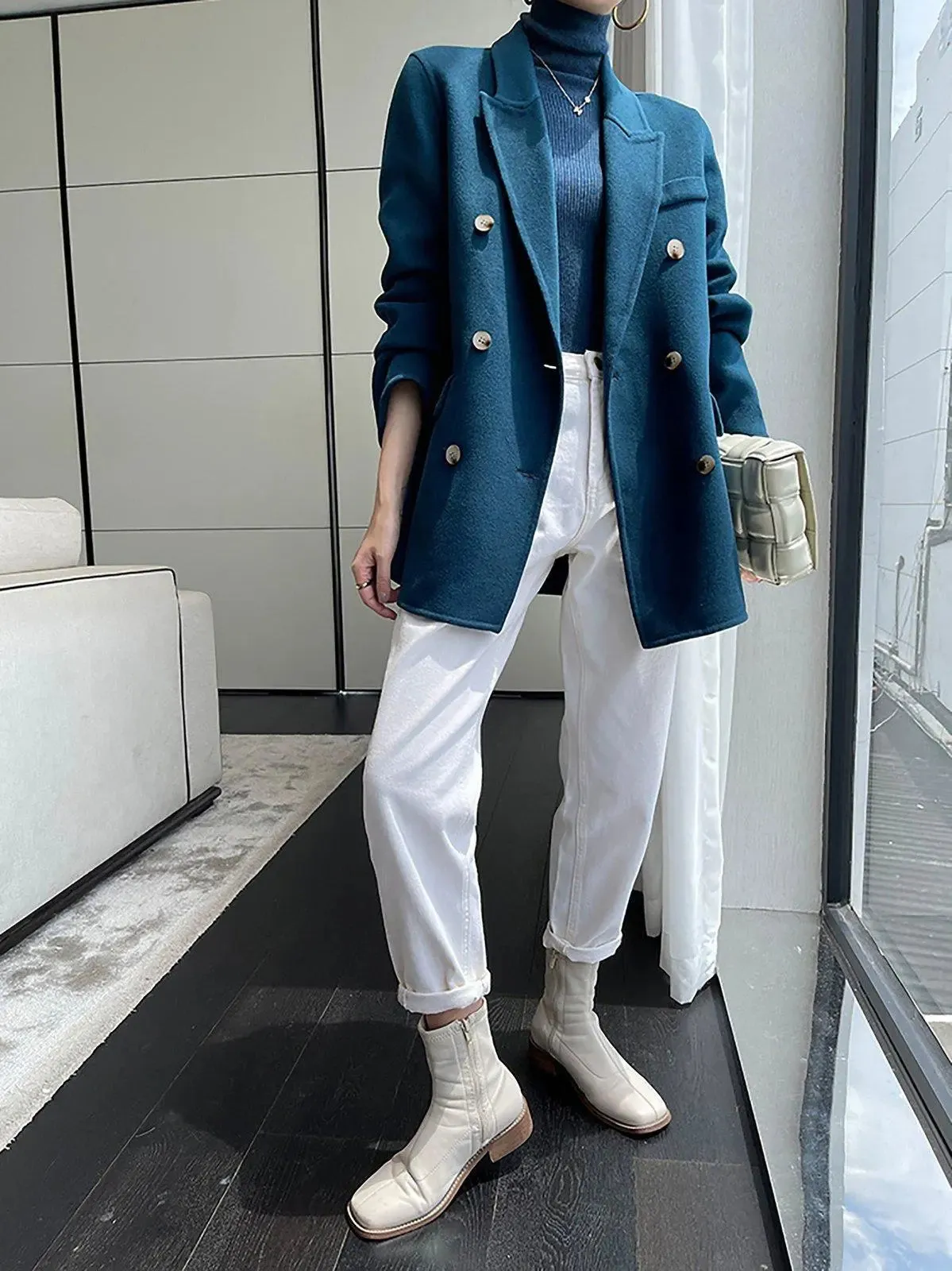 Women Wool Coat,Oversize Wool Overcoat,Beige Wool Blazer,Blue Wool Suit,Black Woolen Coat,Loose Wool Suit,Autumn winter Wool Blazer Jacket