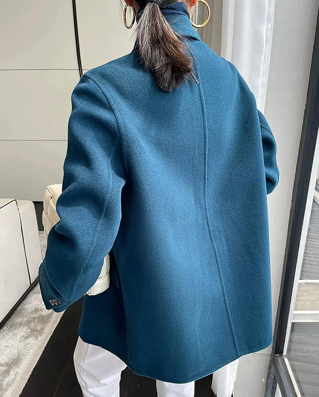 Women Wool Coat,Oversize Wool Overcoat,Beige Wool Blazer,Blue Wool Suit,Black Woolen Coat,Loose Wool Suit,Autumn winter Wool Blazer Jacket