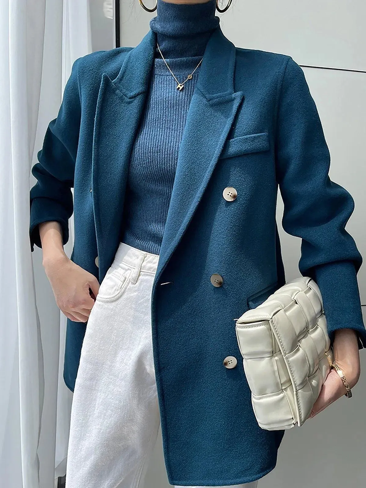 Women Wool Coat,Oversize Wool Overcoat,Beige Wool Blazer,Blue Wool Suit,Black Woolen Coat,Loose Wool Suit,Autumn winter Wool Blazer Jacket